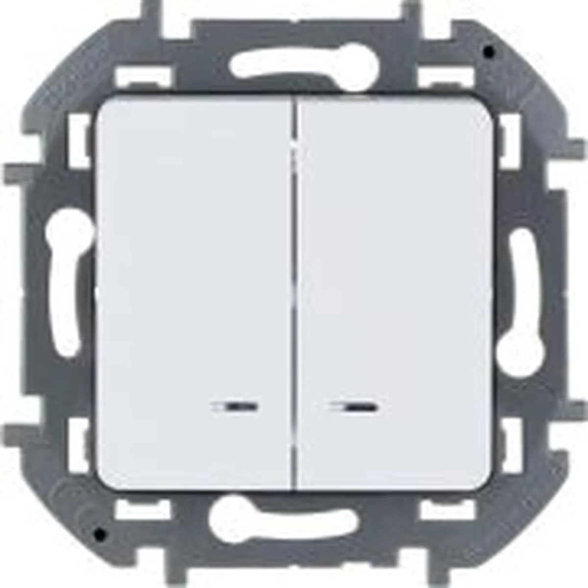 Выключатель 2-кл. Inspiria 10А IP20 250В 10AX с подсветкой/индикацией механизм бел. Legrand 673630