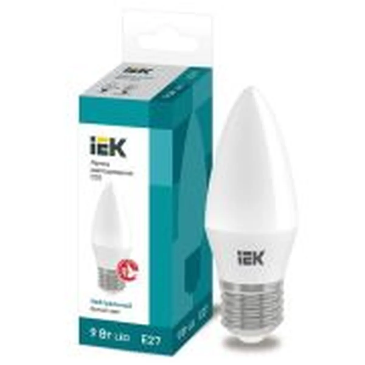 Лампа светодиодная 9Вт C35 свеча 4000К нейтр. бел. E27 230В IEK LLE-C35-9-230-40-E27