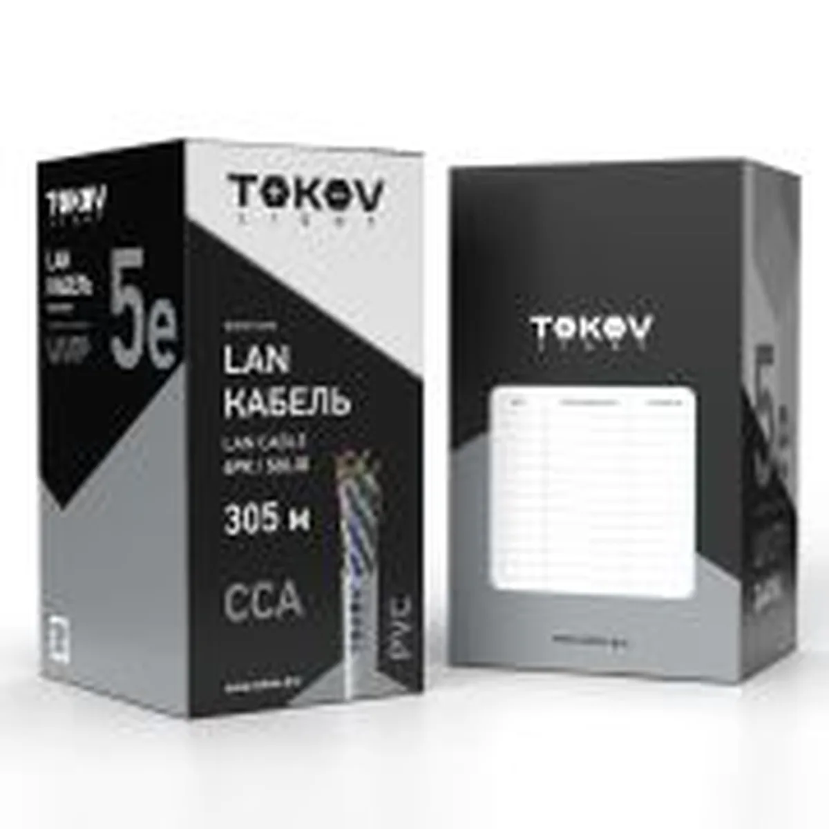 Кабель витая пара U/UTP 4х2х24 AWG кат.5E CCA PVC indoor Fluke tested (м) TOKOV ELECTRIC TKL-C06-U42CCA-5E-305-PVC